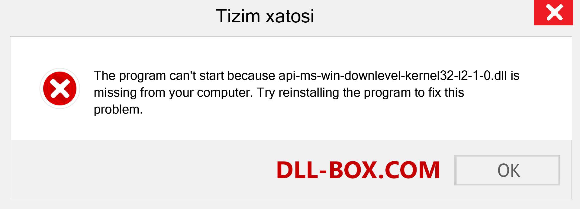 api-ms-win-downlevel-kernel32-l2-1-0.dll fayli yo'qolganmi?. Windows 7, 8, 10 uchun yuklab olish - Windowsda api-ms-win-downlevel-kernel32-l2-1-0 dll etishmayotgan xatoni tuzating, rasmlar, rasmlar